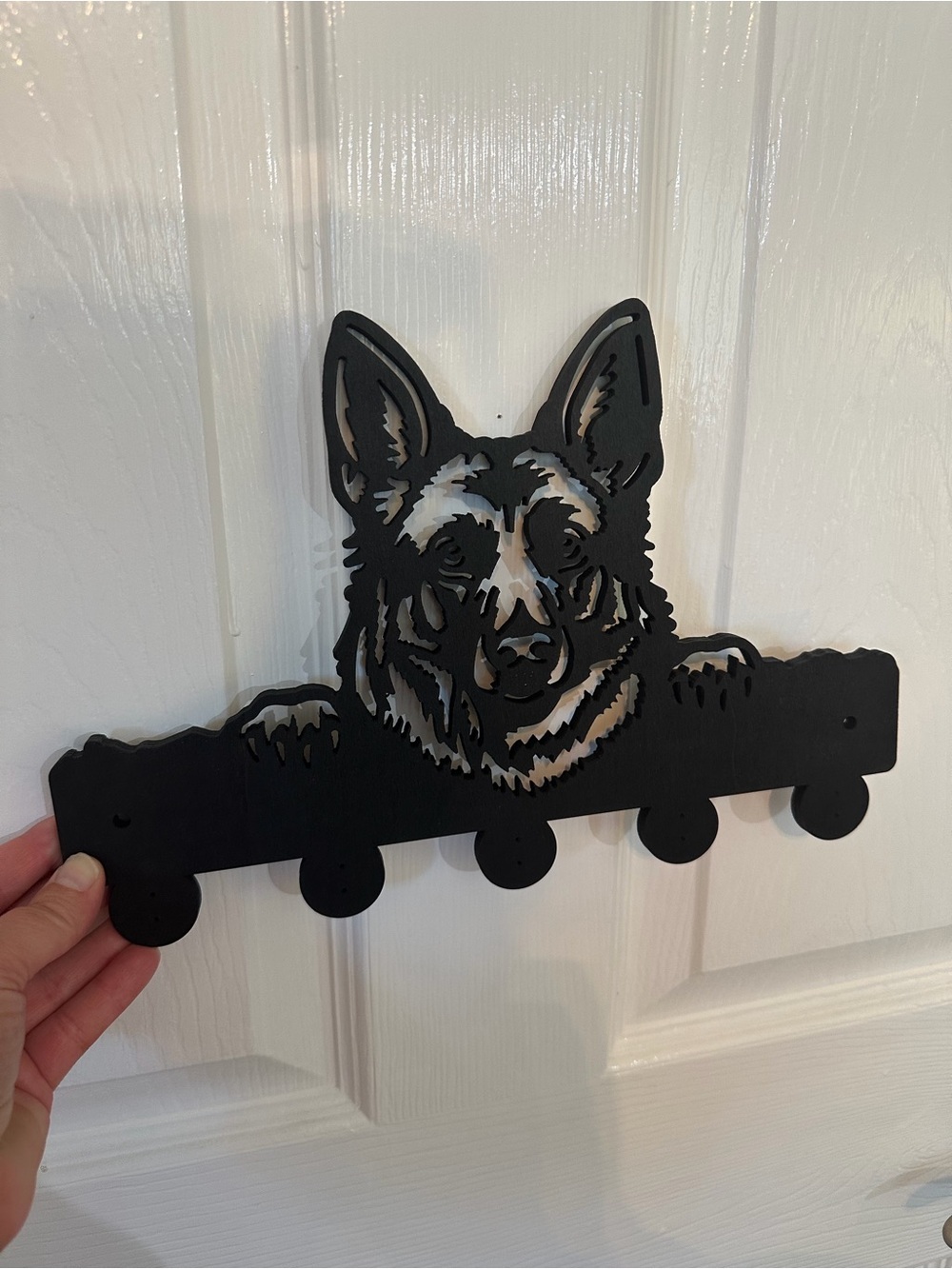 German Shepherd Wall Key Rack in Black